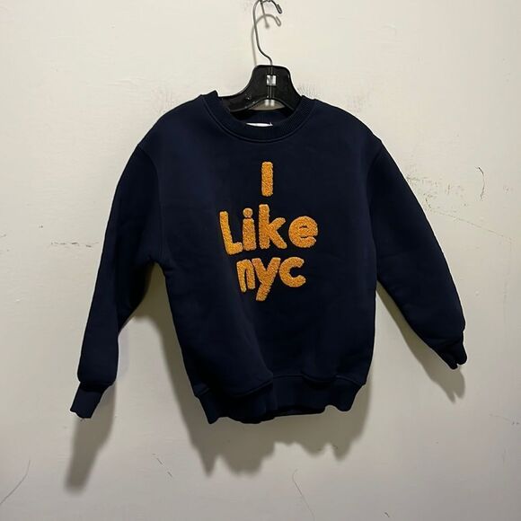 ZARA Navy Blue I LIKE NEWYORK SWEATER - Picture 1 of 3